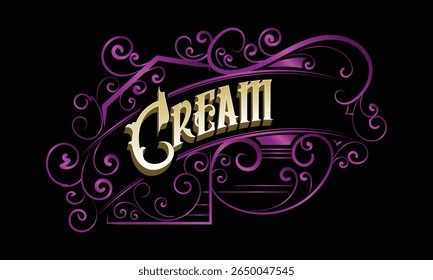 CREAM lettering custom style design