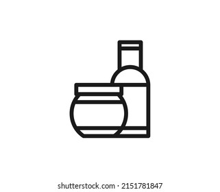 Icono de línea de crema. Símbolo de esquema de alta calidad para diseño web o aplicación móvil. Firma de línea delgada para el logotipo de diseño. Pictograma de contorno de color sobre fondo blanco