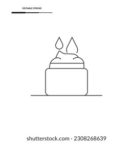 Diseño de vectores de iconos de línea de crema.
