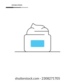 Cream Line Icon Vector Design.