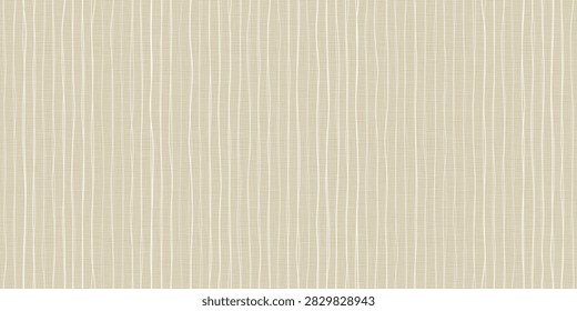 Cream linen fabric texture vector with fine vertical threads. Minimal woven textile background shows a calm organic cloth surface and subtle canvas texture.