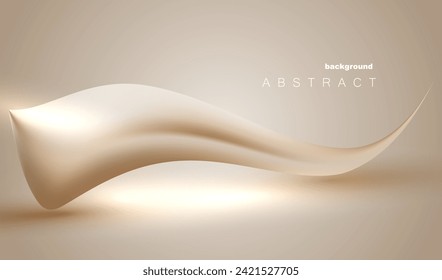 Cream liquid wave. Gold fluid line background. Abstract shiny color waves luxury background. Curve web vector business design. Sweet food concept.	
