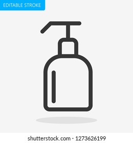 Cream Lotion Bottle Icon Editable Stroke. Pixel Perfect. - Vector
