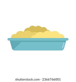 Cream mash potato icon flat vector. Boiled dish. Masher meal isolated