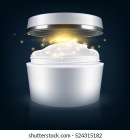 Cream mask blank package model. Illustration on dark background. Graphic concept for your design