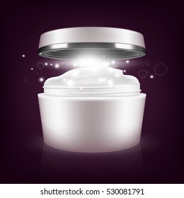 Cream mask blank package model. Illustration on dark background. Graphic concept for your design