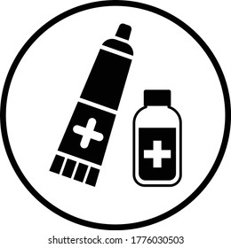 Cream, medicine, black ointment icon