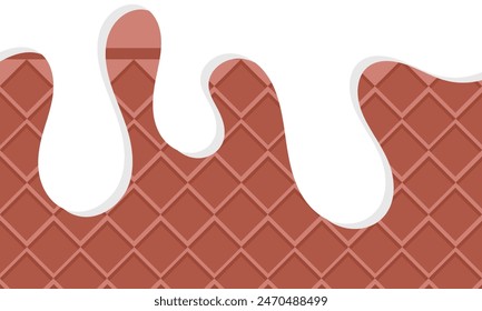 Crema derretida en la Ilustración vectorial de fondo de oblea