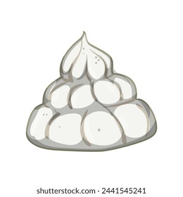 cream meringue cartoon. cake whip, food decoration, pie ice cream meringue sign. isolated symbol vector illustration