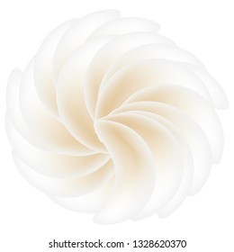 Cream meringue with a symmetrical arrangement of the petals