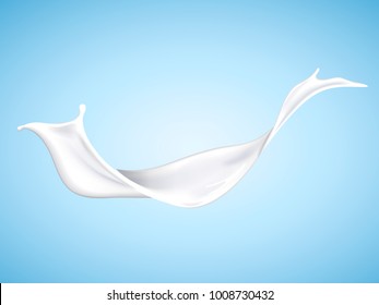 Cream or milk texture, closeup look at splash liquid floating in the air isolated on light blue background in 3d illustration Cream or milk texture, closeup look at splash liquid floating in the air isolated on light blue background in 3d illustration