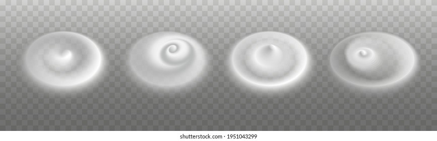 Cream Mousse Or Foam. Spiral Swirl Splash. Whipped Cream, Yogurt, Mayonnaise, Frothy Milky  Desser, Cosmetic Skincare. Set Of Isolated Blobs On Transprent Background. Vector Illustration