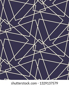 Cream on Navy, Islamic sacred geometric design, simple line art, seamless repeat vector pattern