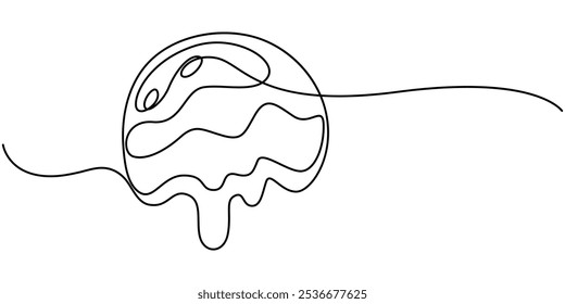 cream on a stick and in a waffle cone in one continuous pattern. vector illustration, one line drawing sweet ice cream food vector illustration template design, One continuous line drawing