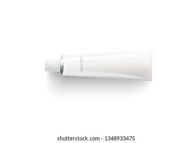Cream on white background. Empty white background. Cream tube. Clean empty product mockup template. Fresh food. Technology concept vector design.