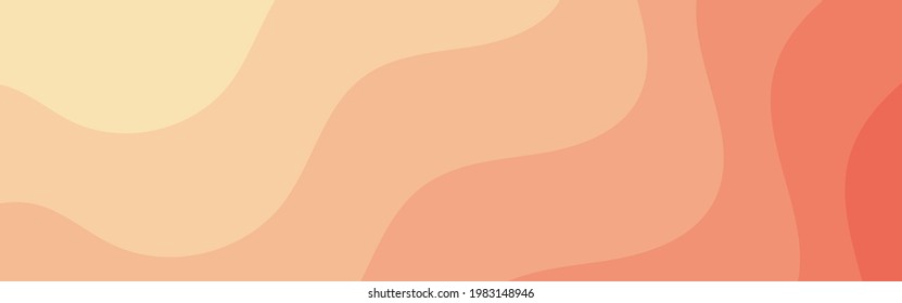 Cream and orange gradient background. Organic shape. Abstract background. Vector geometric elements. Cream and orange wave background. Colorful wallpaper.