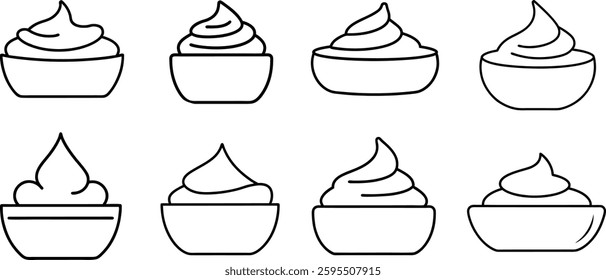 Cream Outline Template Icon Design