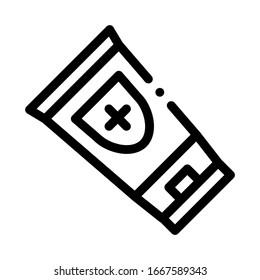 Vector de iconos del paquete de crema. Signo de paquete de crema de esquema. Ilustración de símbolo de contorno aislado
