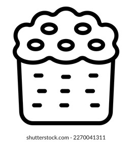 Cream panettone icon outline vector. Food idea. Sweet bread