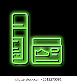cream paste shoe care neon light sign vector. cream paste shoe care illustration
