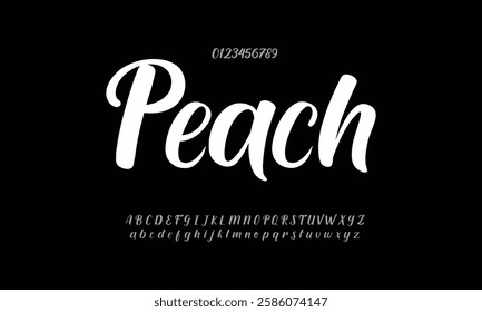 Cream Peach Vector font alphabet with two sets of letters