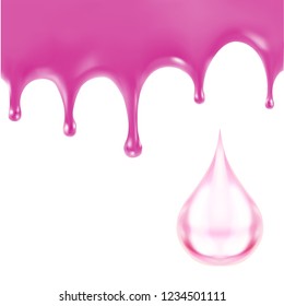 cream pink drops and splashes vector illustration