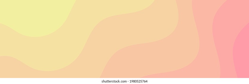 Cream And Pink Gradient Background. Organic Shape. Abstract Background. Vector Geometric Elements For Background Cover Templates, Patterns. Cream And Pink Wave Background. Colorful Wallpaper.