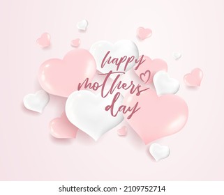 Cream pink heart pattern. Pink background. Mother's Day Valentine's Day Poster Card Promotional Sale. vector
