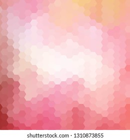 Cream and pink hexagons abstract background illustration