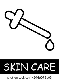Cream, pipette icon. Essence of body care, health, and beauty, girl, woman, skin care, maquillage, simplicity, physical health, self confidence. Korean cosmetics, personal care concept.