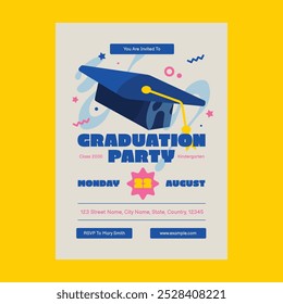 Cream Playful Handmade Graduation Invitation