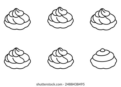 Cream Puff line art delicacy puff pastry dessert