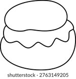 Cream Puff Outline Simple Line