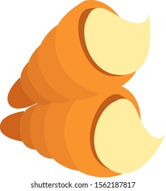 Cream puff pastries, illustration, vector on white background.