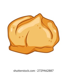 A massa folhada cremosa apresenta uma deliciosa massa choux dourada muitas vezes recheada com creme, representando uma sobremesa ou lanche doce, ideal para menus de padaria e temas de confeitaria