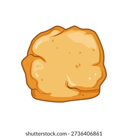 Cream puff pastry shell illustrating classic choux dough cooking, featuring a light brown, slightly lumpy texture and small surface blemishes, presented as a single item dessert component