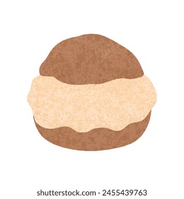 Cream puff vector illustration on white background. Cream puff is a delicious dessert.