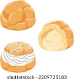 Cream puff is a Western confectionery made by filling hollow dough with custard cream.