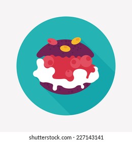 Cream puffs flat icon with long shadow,eps10