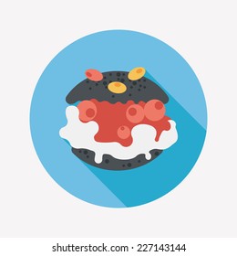 Cream puffs flat icon with long shadow,eps10
