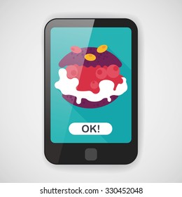 Cream puffs flat icon with long shadow,eps10
