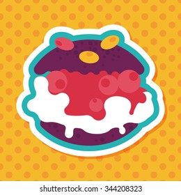 Cream puffs flat icon with long shadow,eps10