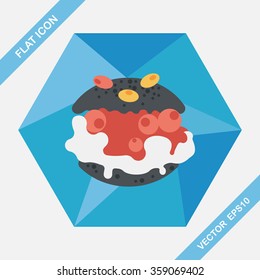 Cream puffs flat icon with long shadow,eps10