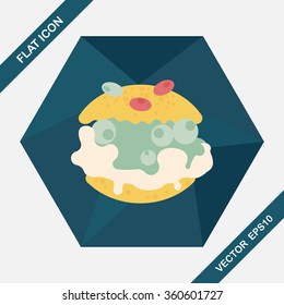 Cream puffs flat icon with long shadow,eps10