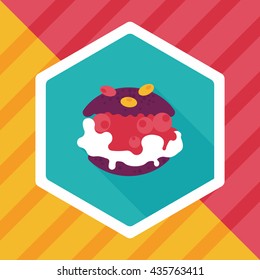 Cream puffs flat icon with long shadow,eps10