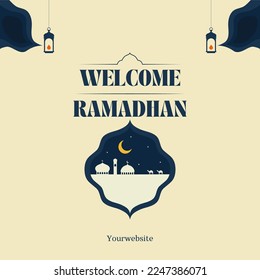 Cream Ramadan Welcome Design Post