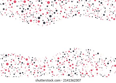 cream, red and black bubble wave frame on the white background.