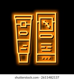 cream removal scar neon light sign vector. cream removal scar illustration