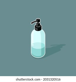 Cream sanitizer bottle simple isolated illustration design
