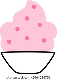 Cream In Saucer Vector Illustration